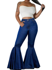 Fashion Stretchy Bell Bottom Denim Pants Jeans