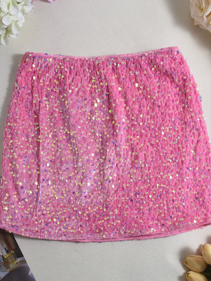 Sexy Shimmery Sequin Mini Skirt