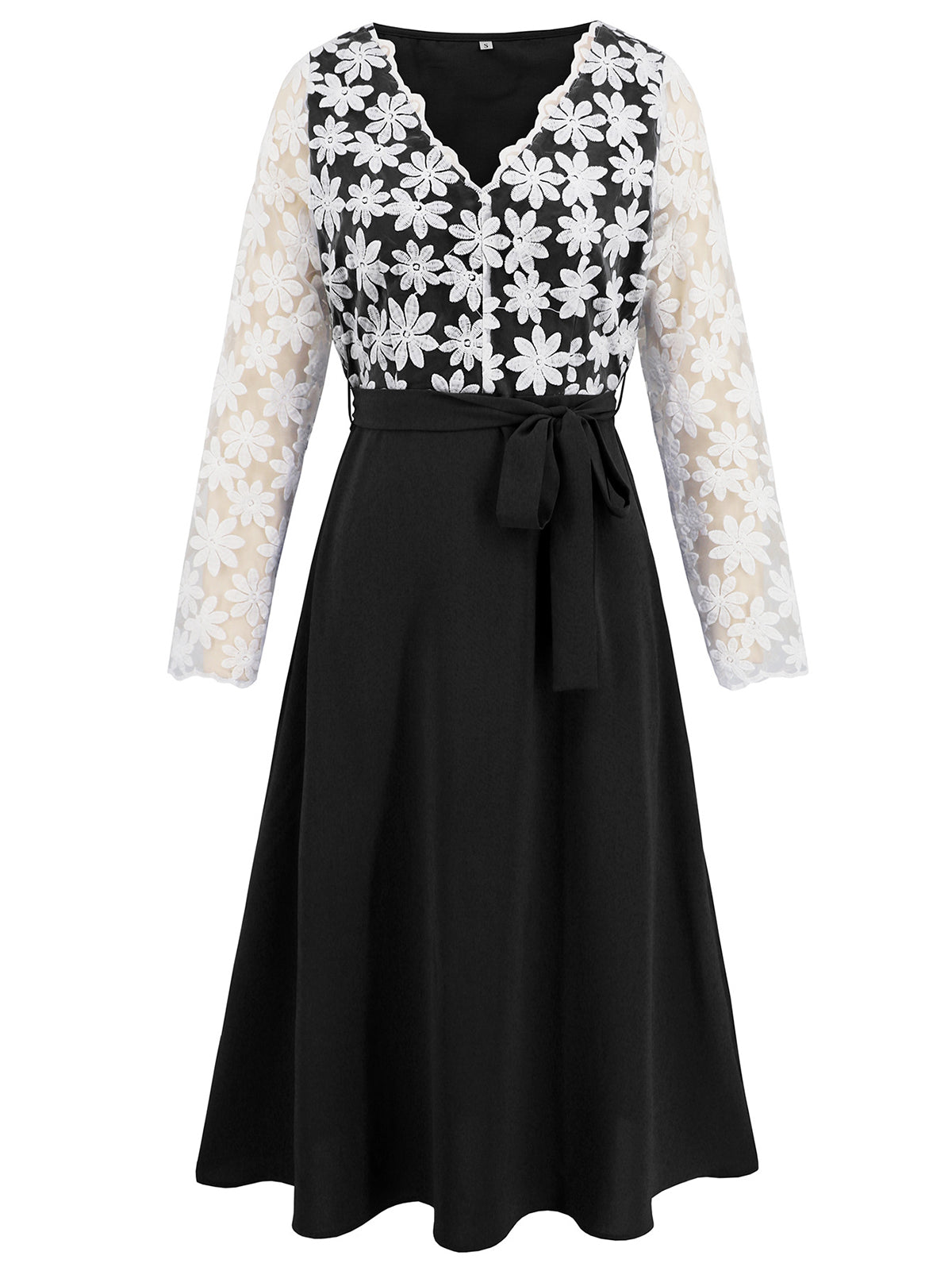 Fahion Lace Long Sleeve Slim Graceful Dress