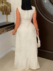 Sexy Sleeveless Bandage Maxi Dress Pants Two Piece Set