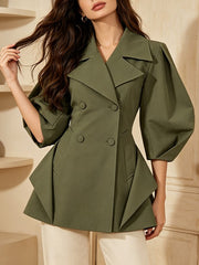 Double Breasted Slim Fit Blazer-boutique