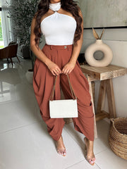 Casual High Waist Fashion Loose Flower Bud Pants