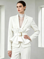Wide Belt Tailored Blazer for Women-boutique