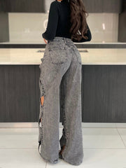 Vintage Cutout Hollow Out Criss Cross Jeans