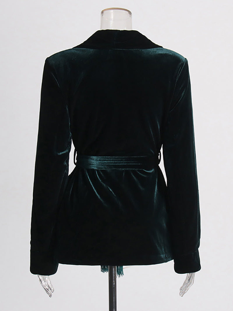 Chic Velvet Bandage Slim blazer