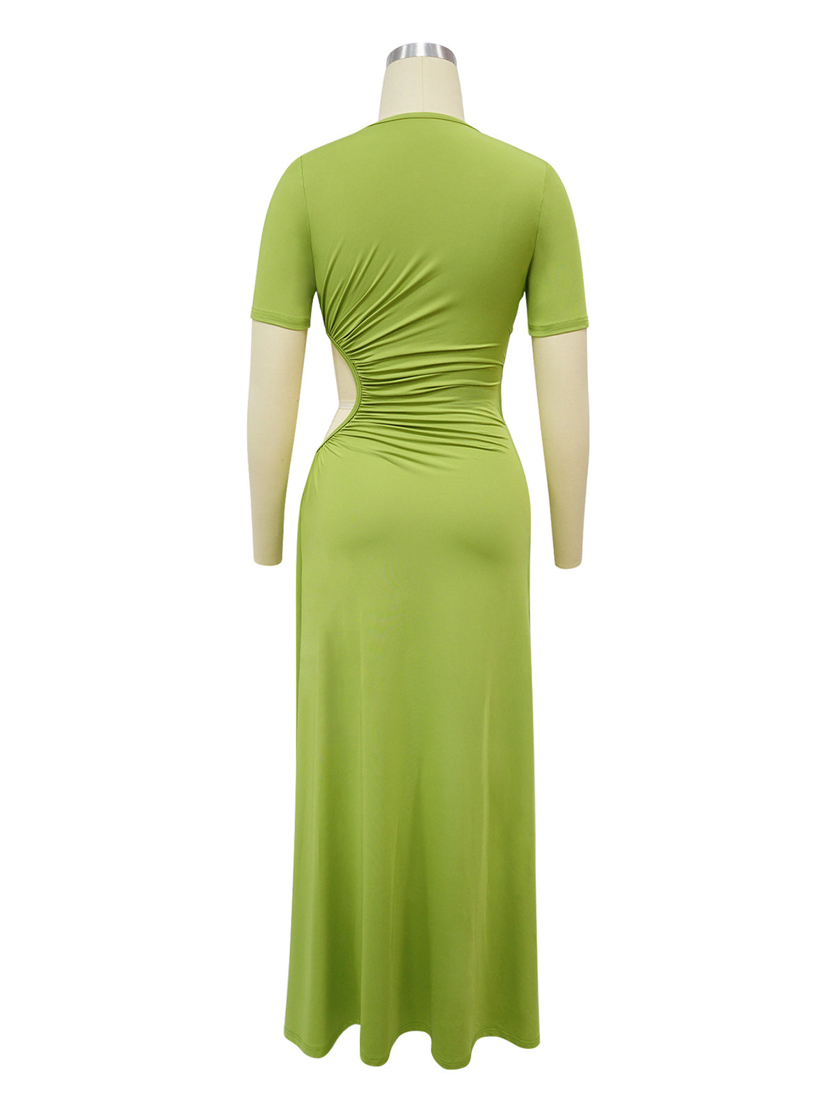 Sexy Hollow Waist Irregular High Slit Maxi Dress