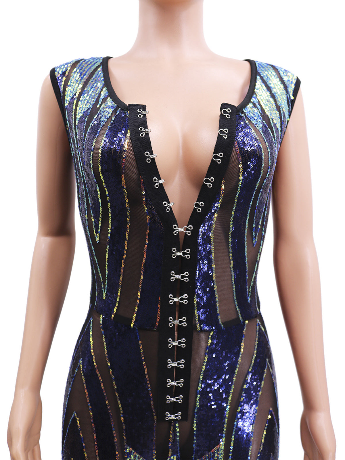 Sexy Sequin Gradient Printed Nightclub Jumpsuit