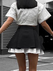 Fashion Loose Casual High Waist Pleated Skirt