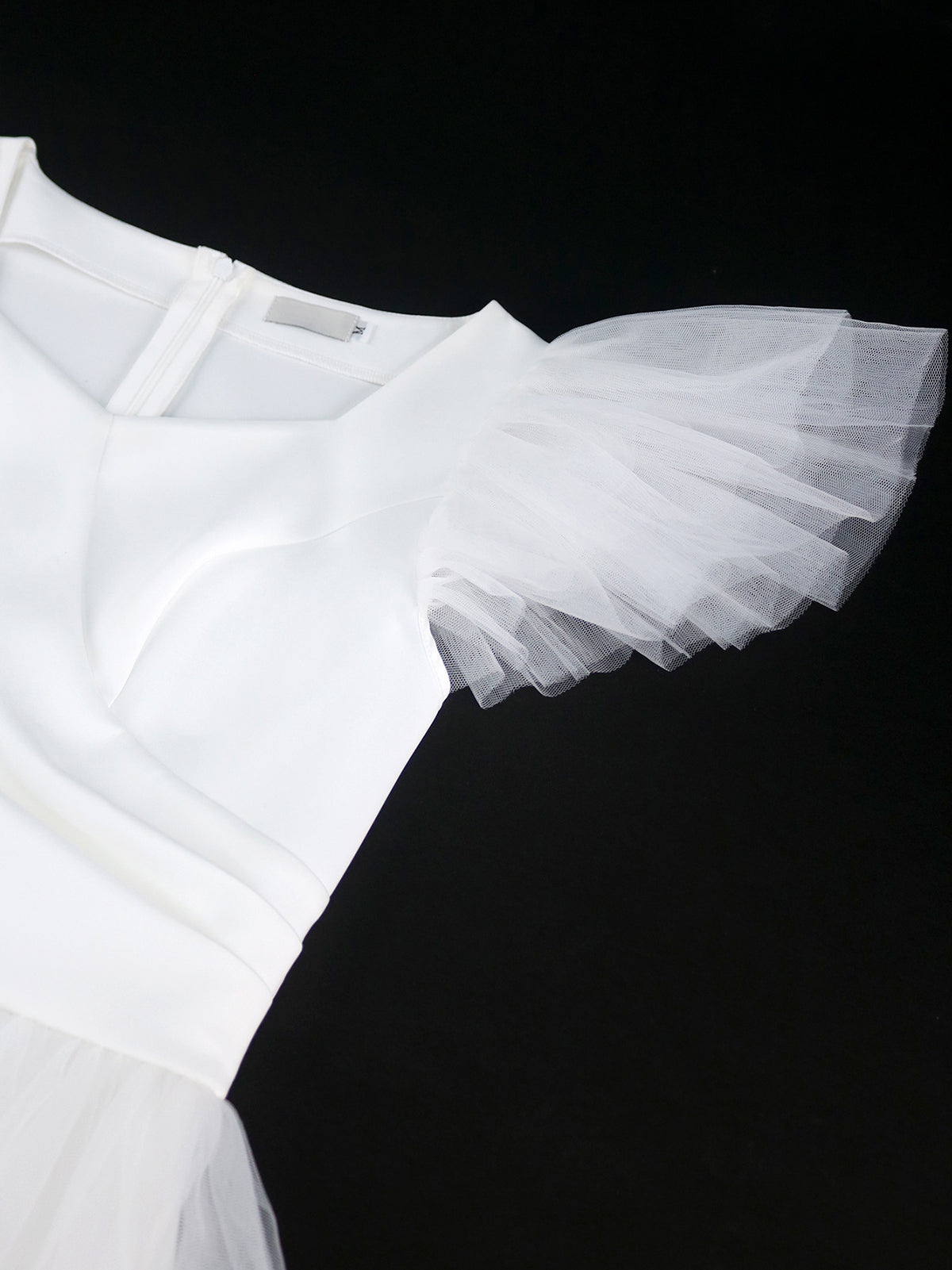 Elegant Mesh High Waist Mini Party Bridal Dress