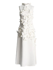 Elegant Floral Applique Sleeveless Maxi Dress Gown