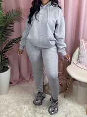 Casual Hoodie And Jogger Tracksuit Set