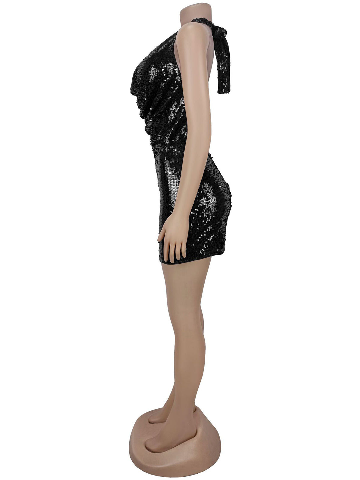 Sexy Sequin Halter Backless Top Mini Skirt Club Sets