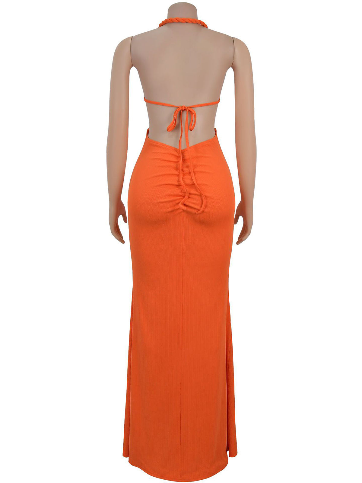 Sexy Twisted Rope Hollow out Backless Maxi Dress