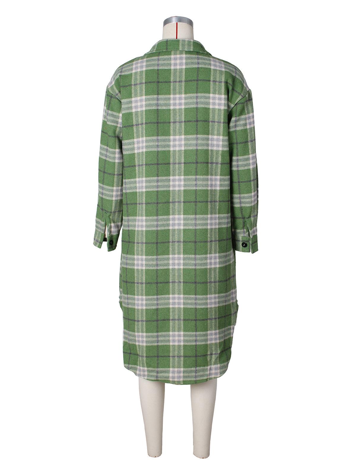 Plaid Flannel Shacket Maxi Length Shirt Coats