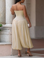 Sexy Strapless Slim-fit Balloon Leg Jumpsuit