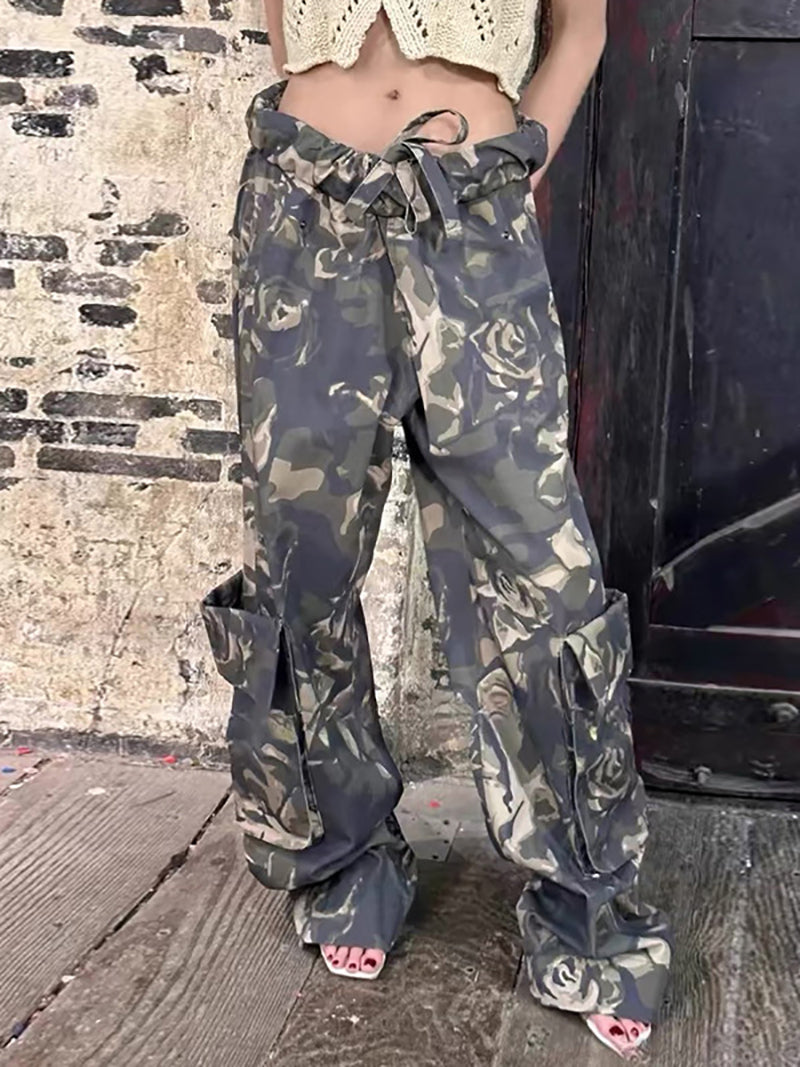 Fashion Camo Cargo Pants Straight Pants