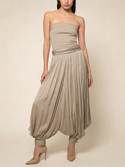 Casual High Waist Pleated Baggy Pants