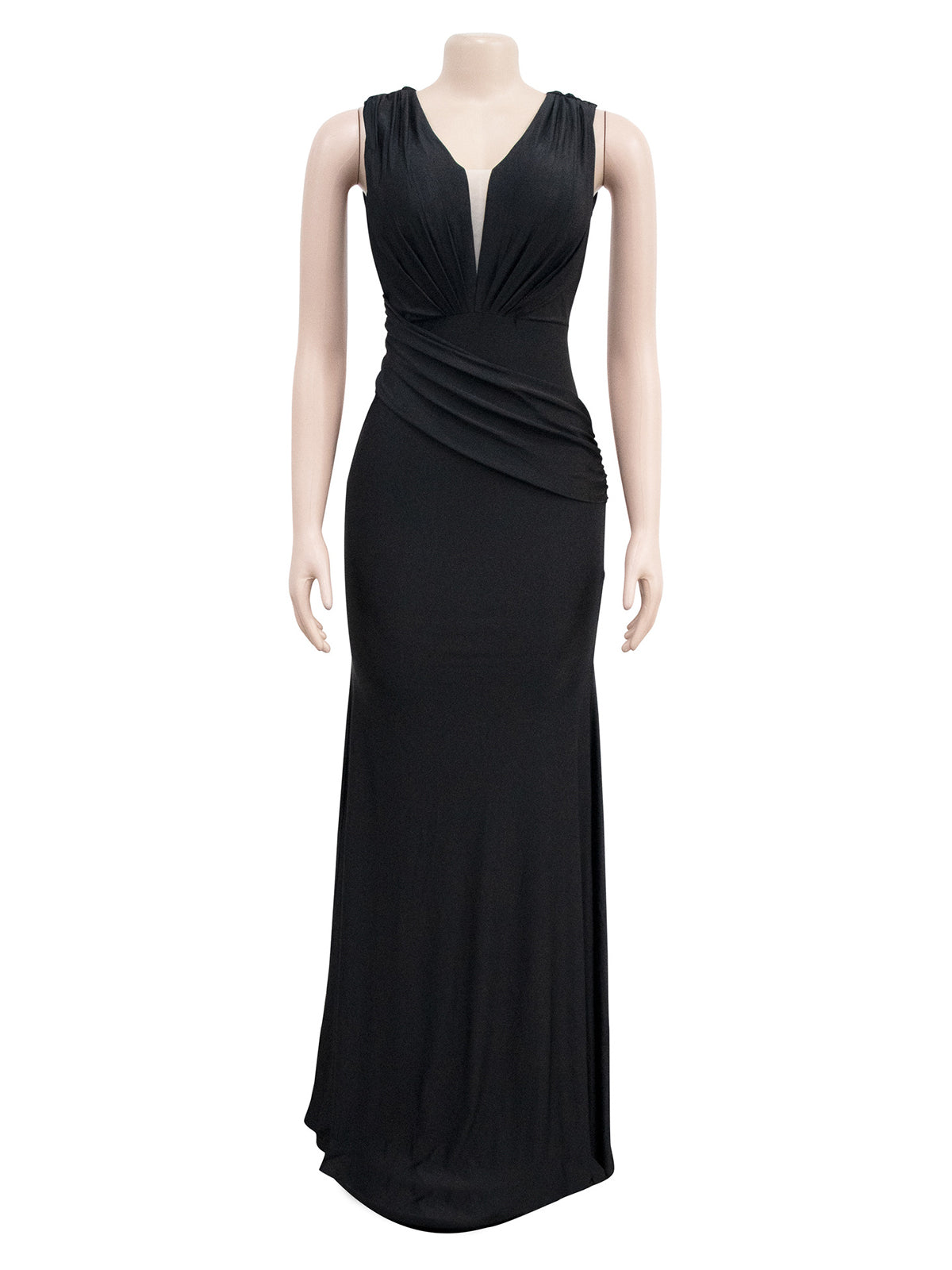 Sexy Deep V-Neck Sleeveless Pleated Fishtail Dress