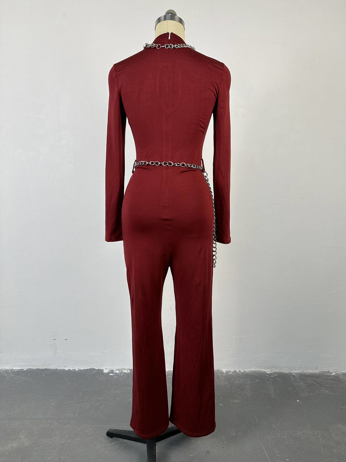 Hollow Slim High Waist Wide Leg Jumpsuit