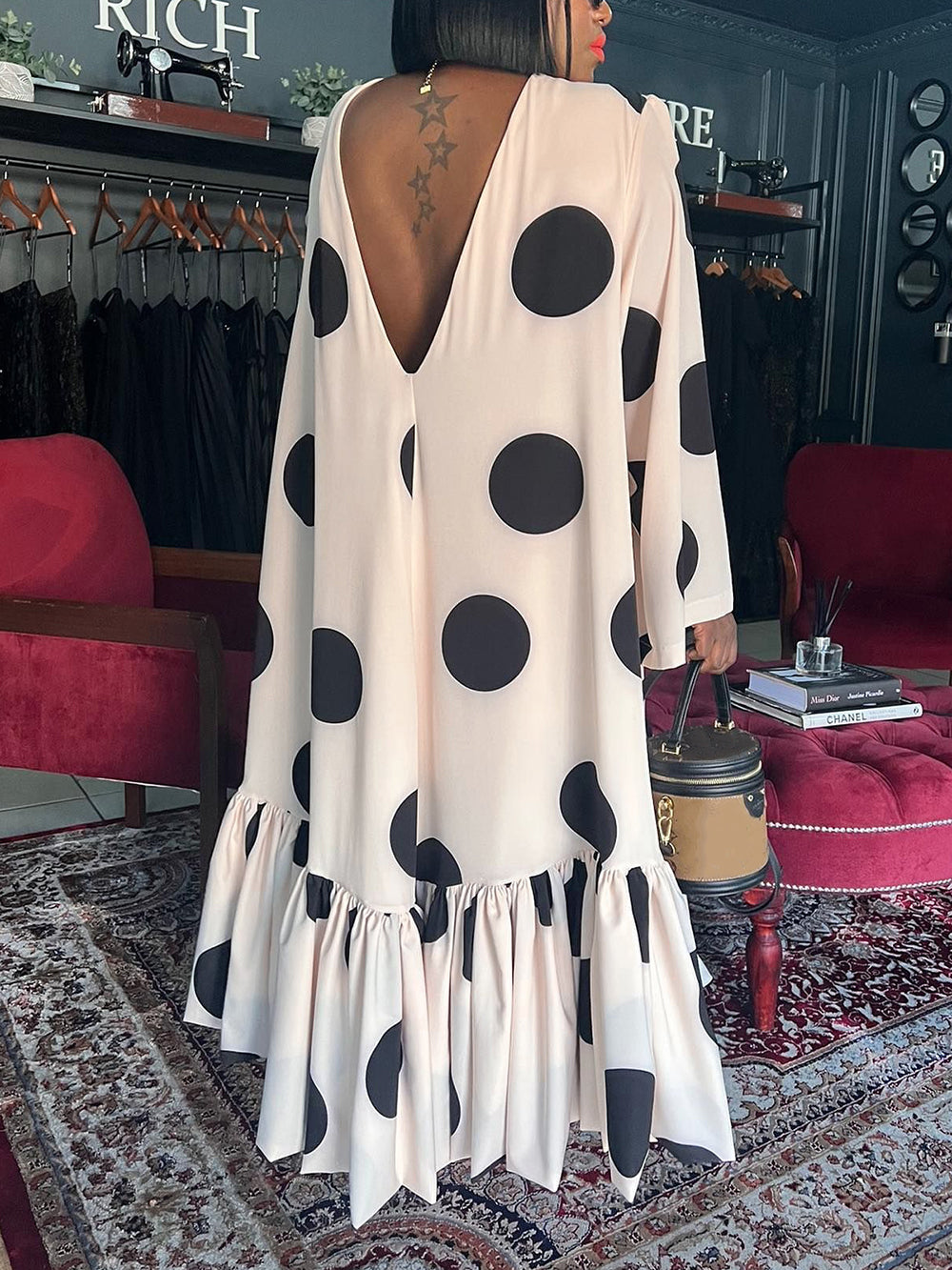 Casual Polka Dot Print Loose Dress