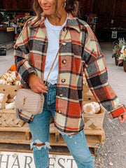 Fashion Flannel Plaid Shacket Jacket