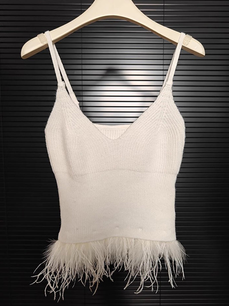 Fashion Slim fit Feather Vest