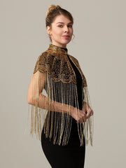 Luxury Beaded Fringe Evening Cape-boutique