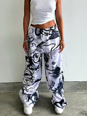 Digital Print Loose Casual Sweatpants