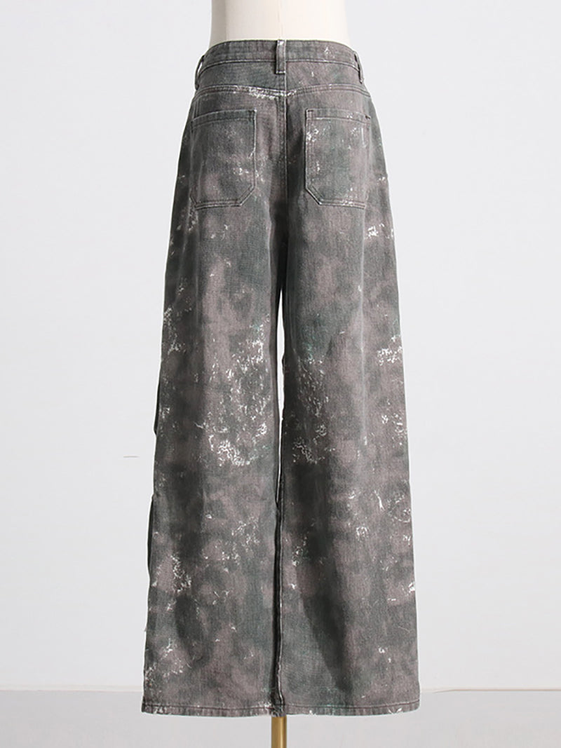 Fashion Cargo Camouflage Pants Wide Leg Jeans