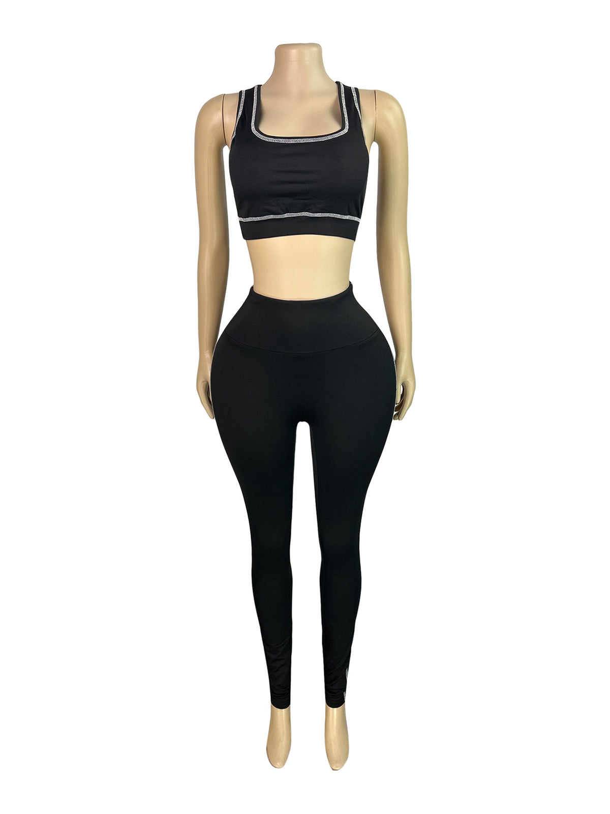 Vest Zip Top Skinny Pant Sports Three Piece Set
