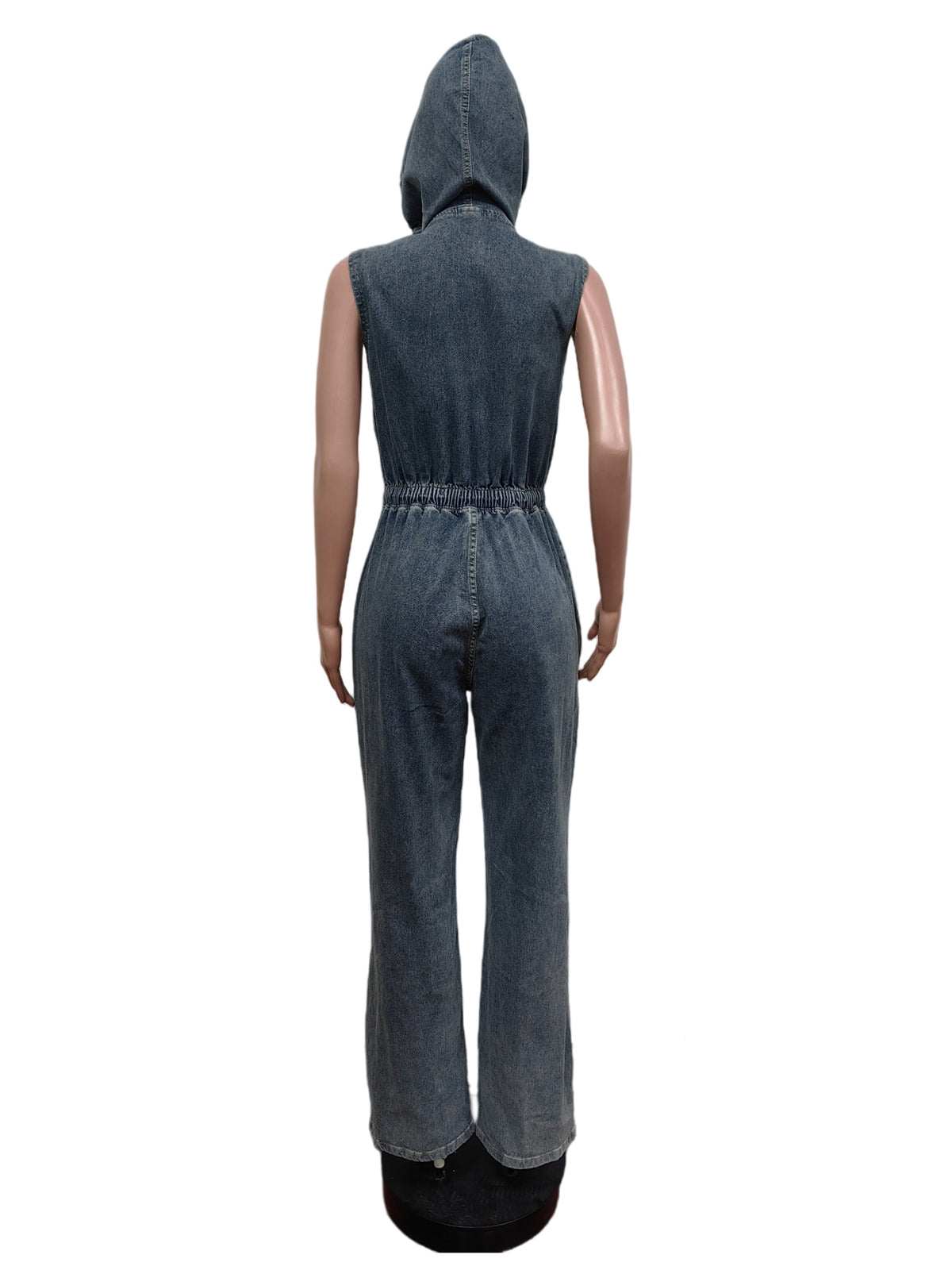 Hooded Sleeveless Pocket Casual Cargo Jumpsuit