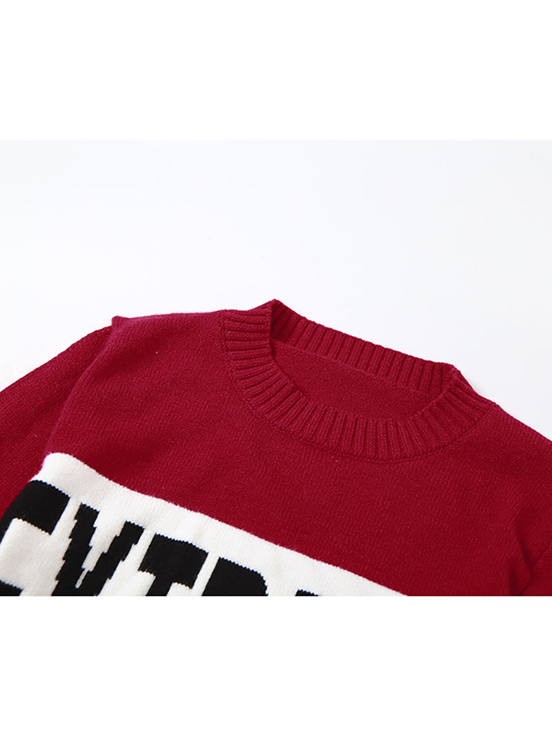 Fashion Knit Letter Crop Sweater