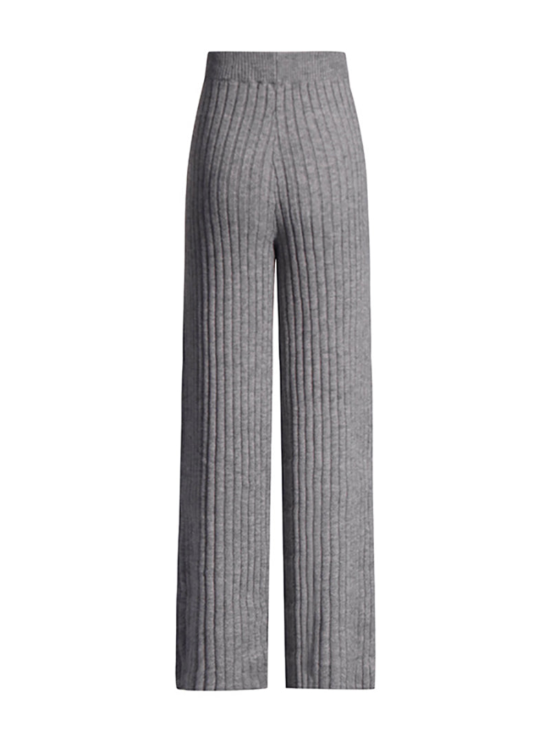 Oversized Ribbed Cashmere Sweater Pant Sets