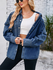 Snap Button Washed Denim Shirt