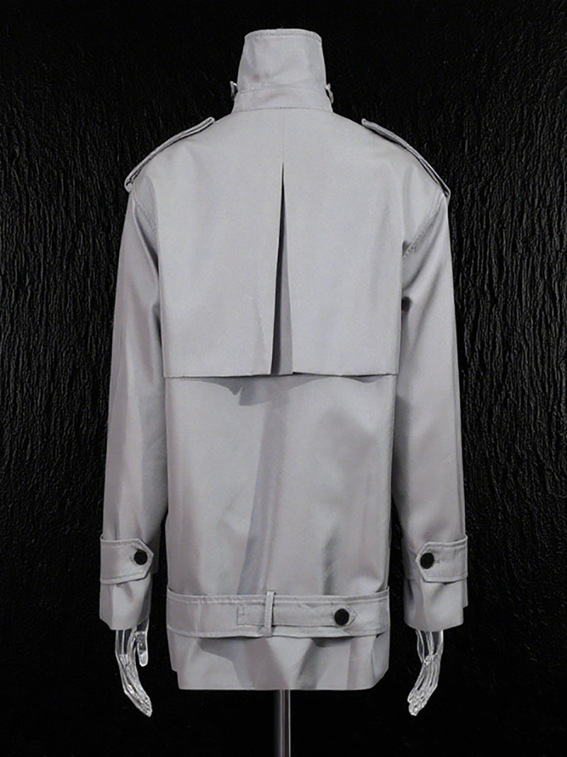 Fashion Double-Breasted Belted Trench Coat