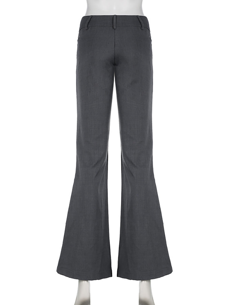 Fashion Low Waist Flare Pants Casual Trousers