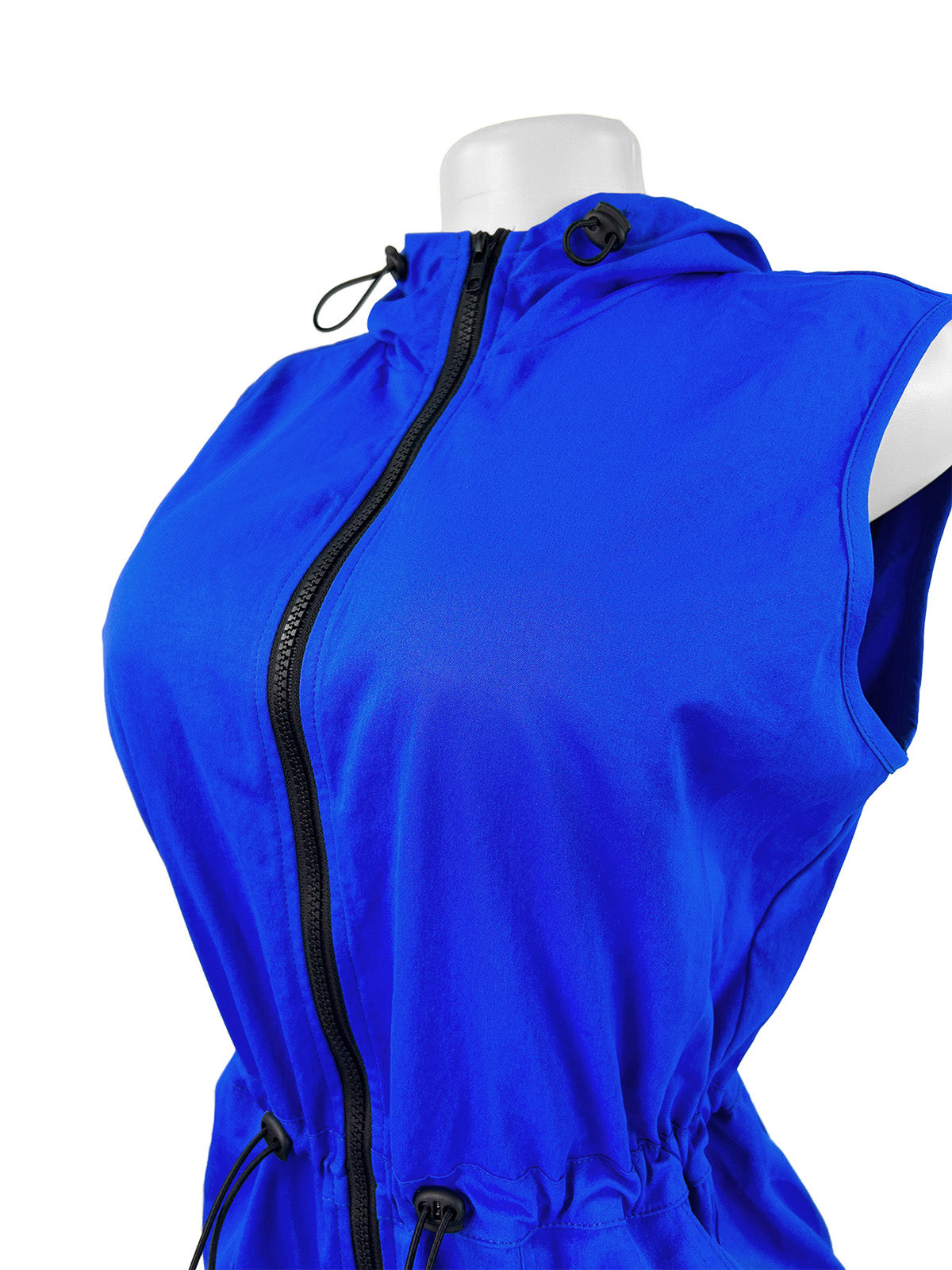 Fashion Zipper Sleeveless Drawstring Rompers