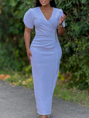 Rhinestone V Neck Evening Maxi Dress