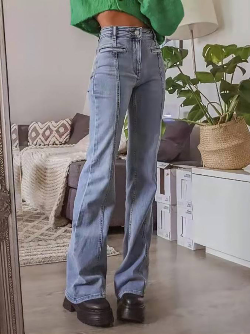 Fashion Five Star Pattern Straight Jeans