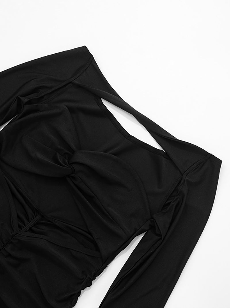 Sexy Off Shoulder Knot Hollow Out Detail Rompers