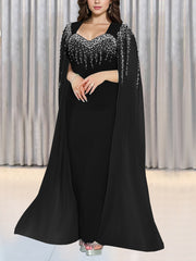 Elegant Shawl Rhinestone Nightclub Party Dress