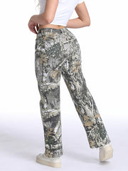 Fashion Camo Print Straight Jeans