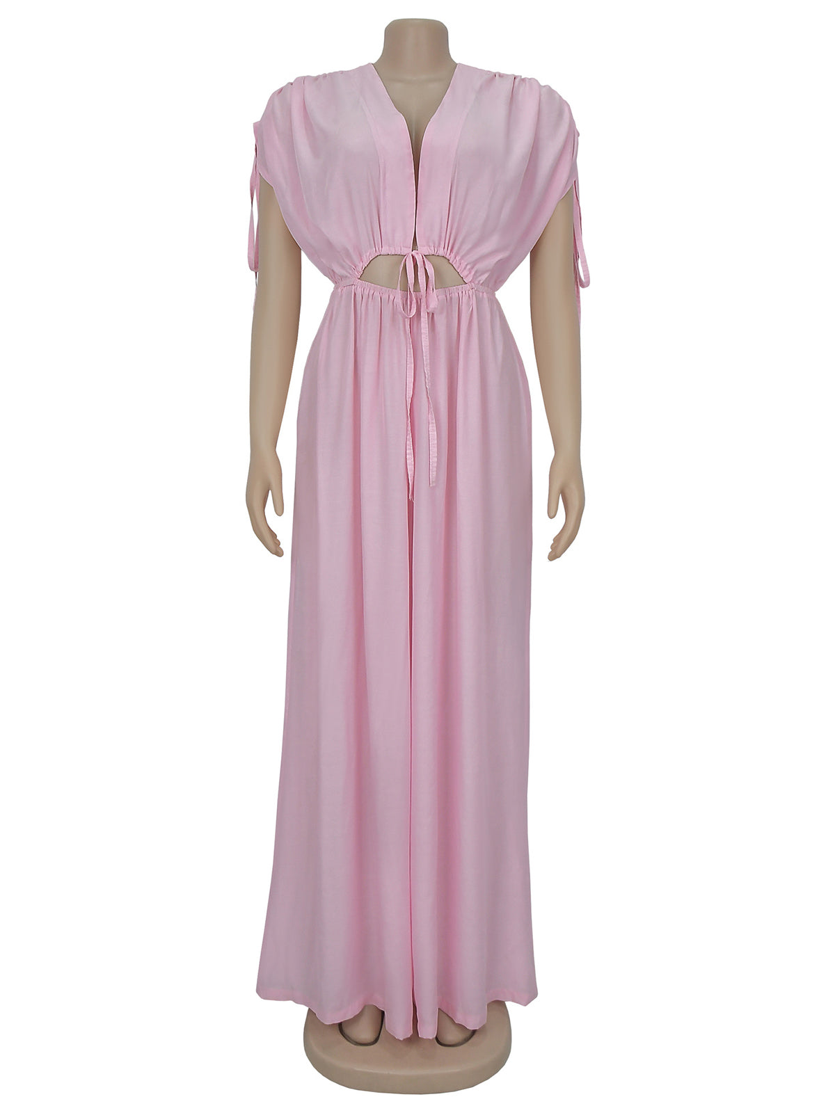 V Neck Batwing Sleeve Casual Wide Leg Jumpsuit