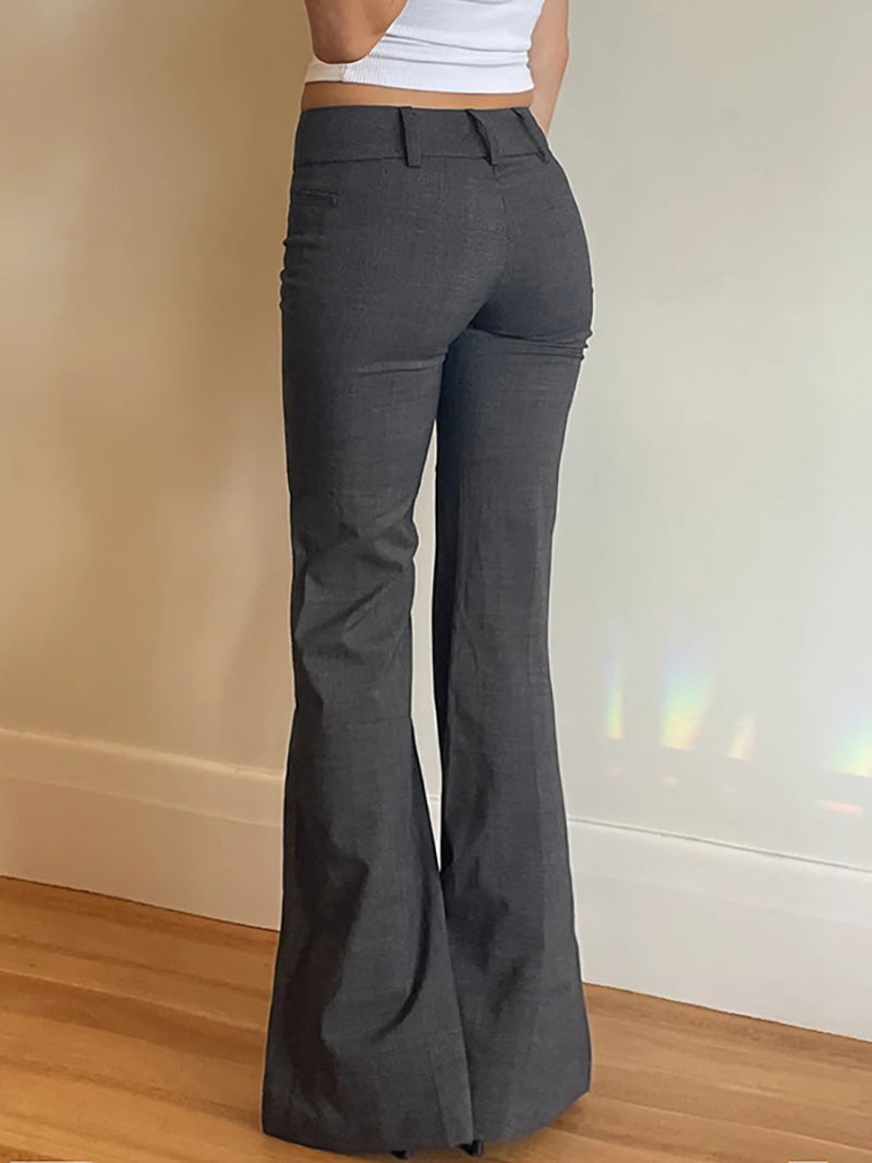 Fashion Low Waist Flare Pants Casual Trousers
