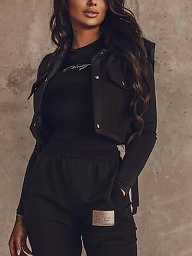 Casual Hollow Out Bandage Crop Vest Top