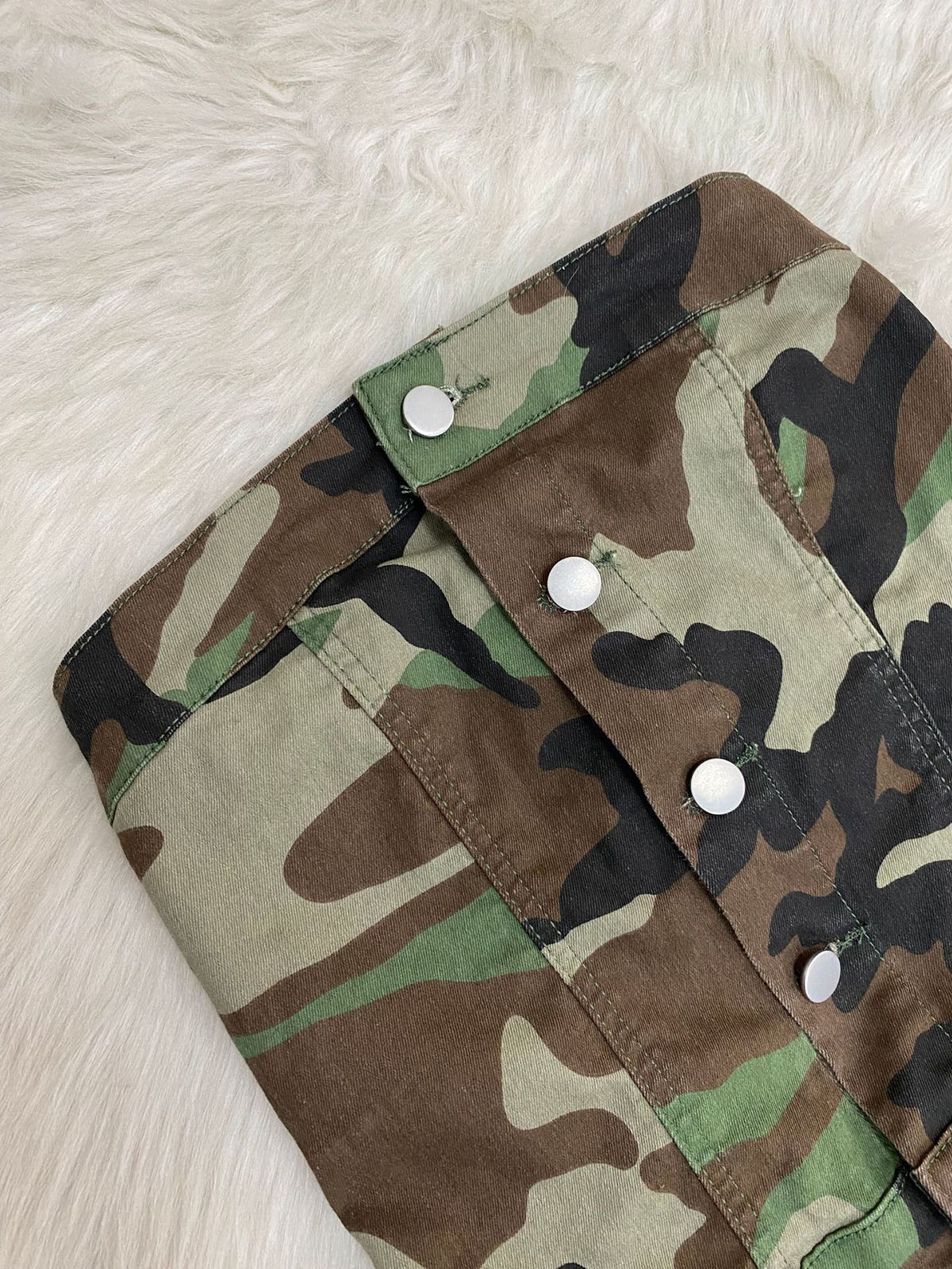 Sexy Strapless Camo Cargo Romper