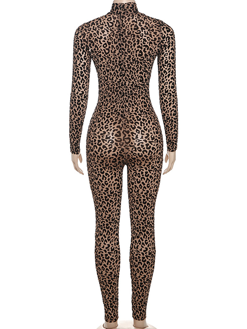 Sexy Leopard Print Bodycon Jumpsuit
