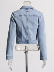 Fashion Irregularity Sloping Shoulder Denim Top