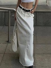 Fashion High Waist Slit Maxi Skirt