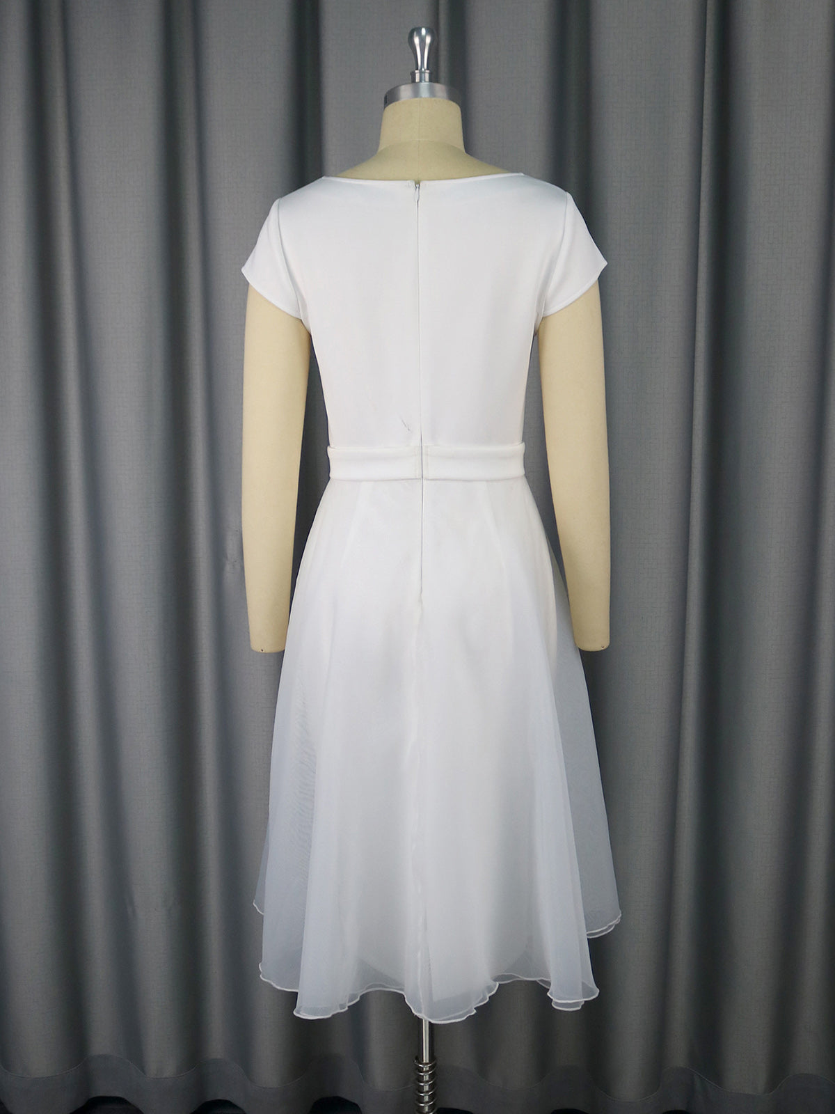 Elegant Mesh Patchwork Party Dress With Waist Belt